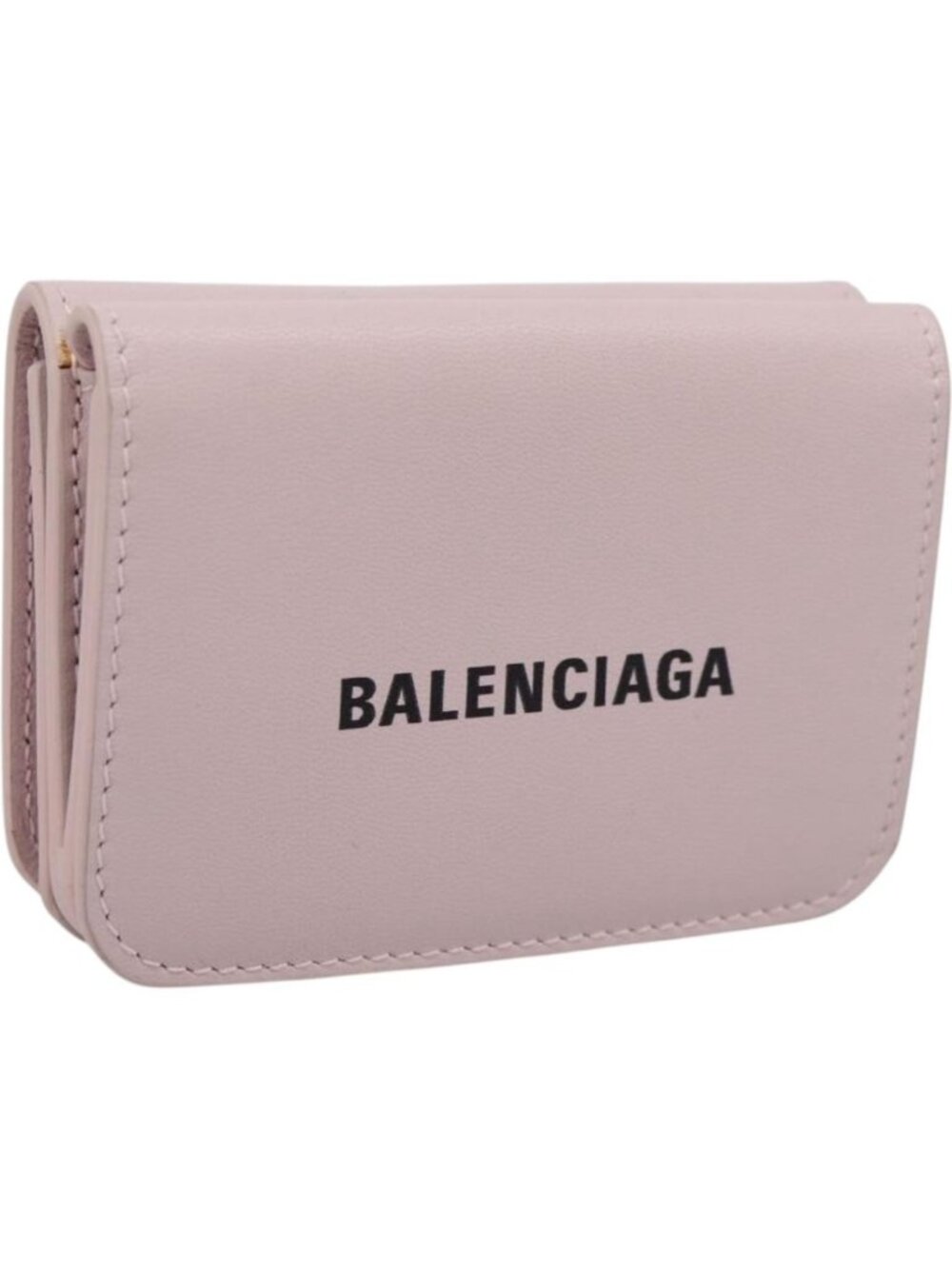 Balenciaga Trifold Wallet Leather Pink Silver 593813